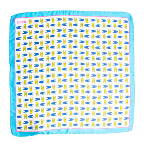 FEFE WHITE, BLUE & SKY BLUE PAISLEY POCKET SQUARE | MENS SIZE 32CM